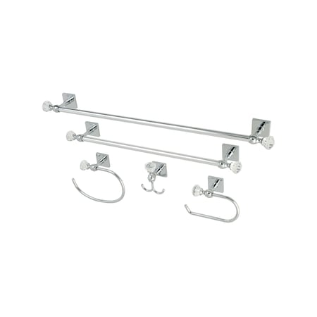 Kingston Brass 5-Piece Bathroom Accessory Combo, Chrome BAHK70512478C
